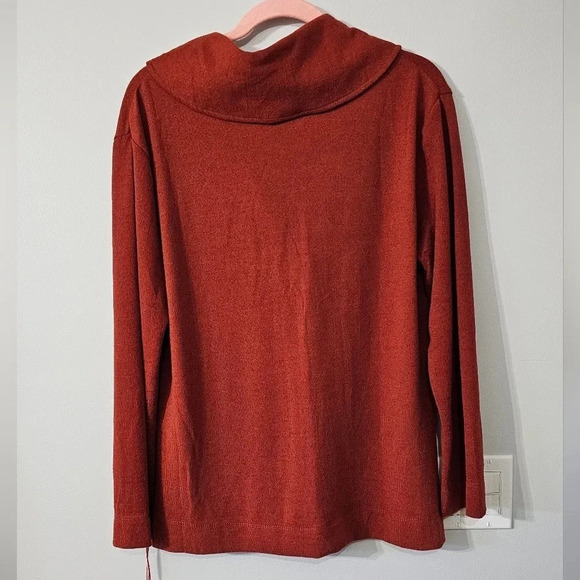 Rust Orange Shawl Neck Sweater Size L - Picture 5 of 6